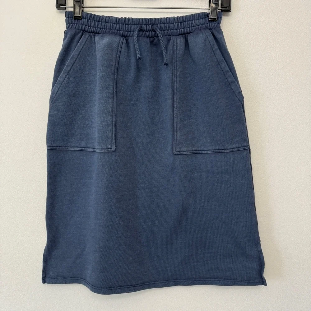 Zara Girls Sweatshirt Material Midi Skirt for Monochrome Look Blue Size 13-14